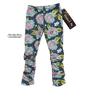 NEW Mustard Pie 4T Royal Blue Floral Laila Leggings